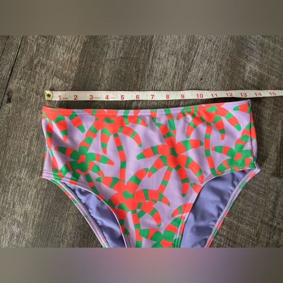 Farm Rio x Adidas Palm Tree High Waist Bikini Bottoms- Size Medium - Picture 4 of 5
